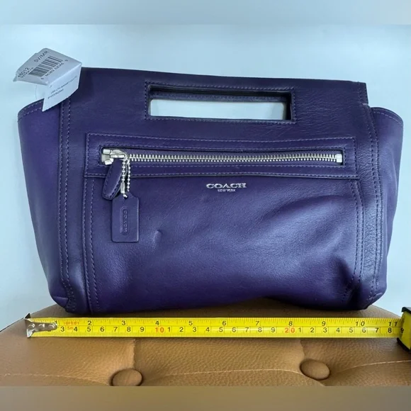Coach Purple Leather Top Handle Bag - Picture 8 of 8